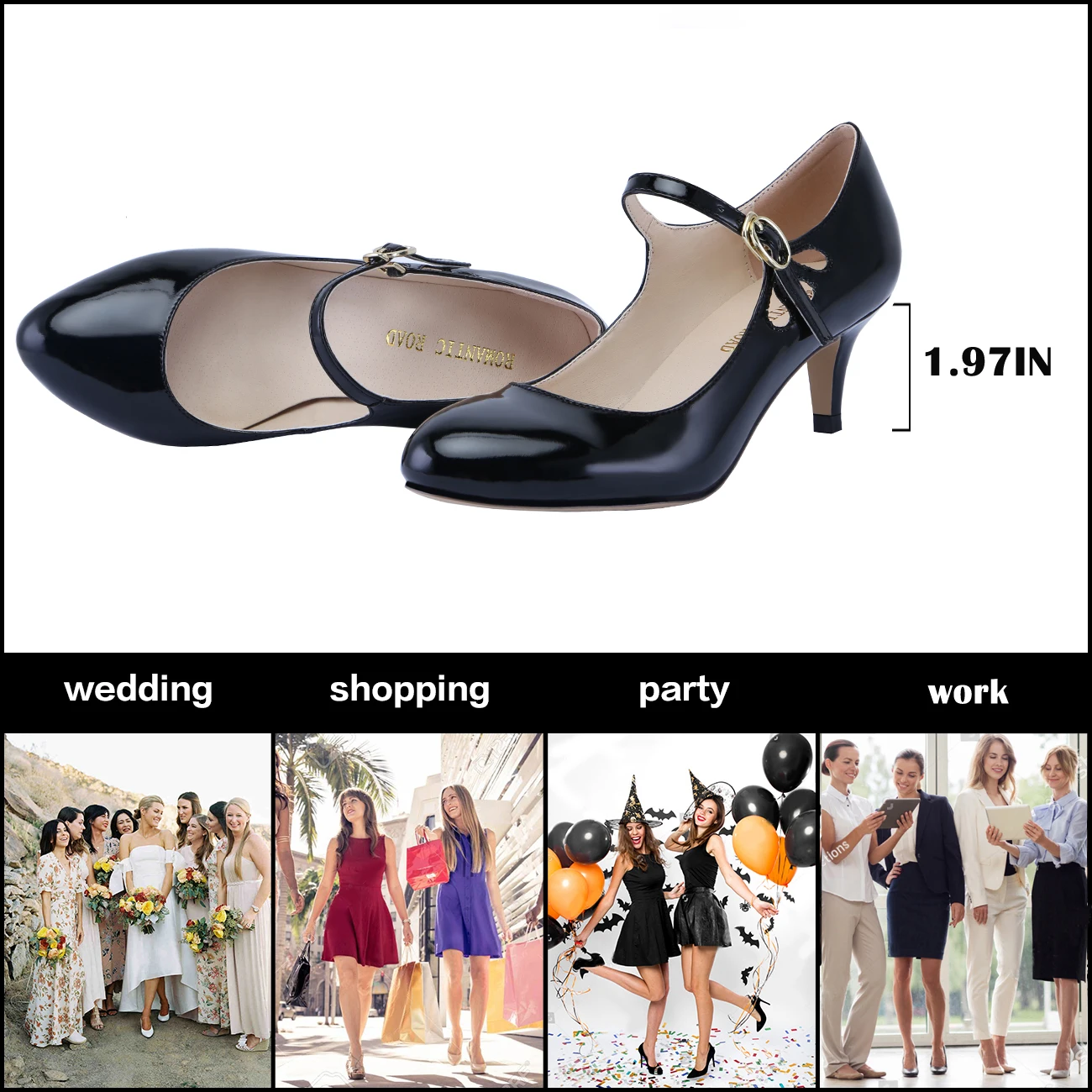 Women Pumps 5cm Low High Heels Sexy Patent Leather Office Lady Spring Brand Design Dress Nude White Wedding Shoes Large Size 42