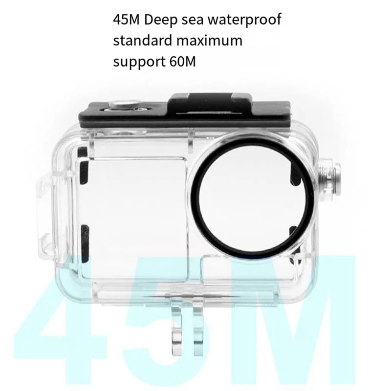 A93P 1 PCS Waterproof Case Diving 40M Depth Cold Shoe Opening Design Black For DJI Action 3 Action 4 Action Camera