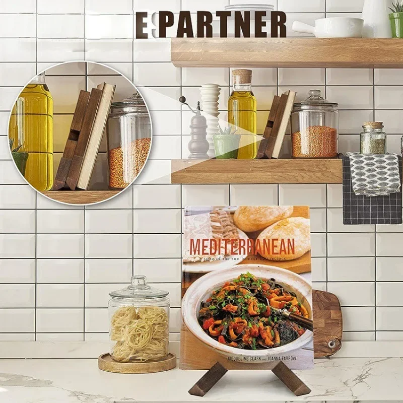 Cookbook Stand, Handmade Wooden Cookbook Holder, Recipe Book Holder for Display Stand, Farmhouse Cook Book Stand for Cooking