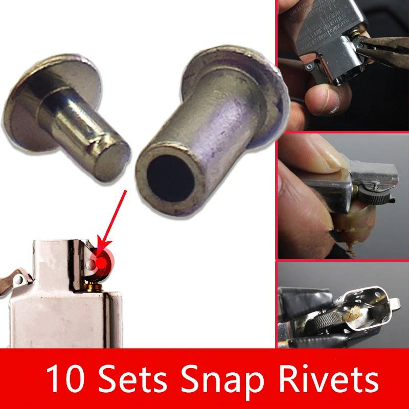 Male And Female Snap Rivets 10set Fit For Zippo Zorro Lighter Fix Steel Wheel Replacement Spare Parts Repair Upgrade Accessories