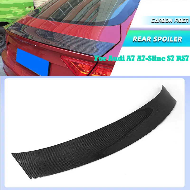 

Углеродное волокно, задний спойлер багажника, крылья для Audi A7 A7-Sline S7 RS7 2010-2014, гоночный задний спойлер, крыло багажника, губа FRP, серый