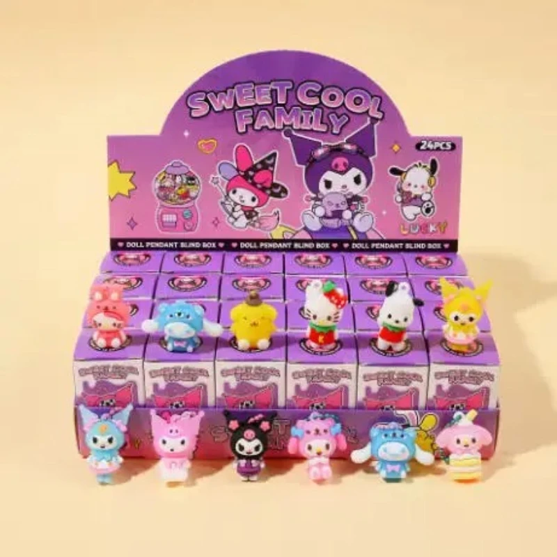 

24Pcs Blind Box Sanrio Melody Cute Anime Characters Mysterious Surprise Children's Gift Decoration Keychain Ornament