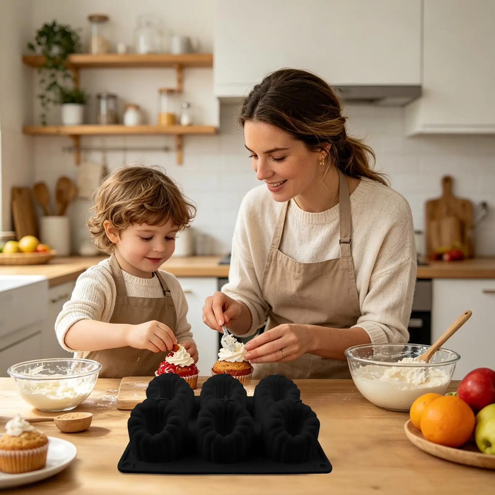 Raspberry Mold 3D Raspberry Shape Cake Decoration Mould 6 Cavity Fruit Pastry Molds for Home Kitchen Baking Pastry Bakery view 2
