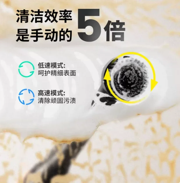 yesCordless Electric Detail Cleaning Brush with Magnetic Head for Tile Grout, Sink & Coffee Machine