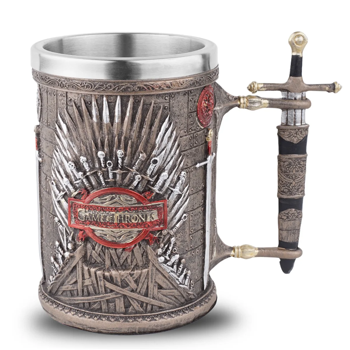 

Nordic Viking Sword Beer Mug Flying Dragon Handle Mug Viking Ornament