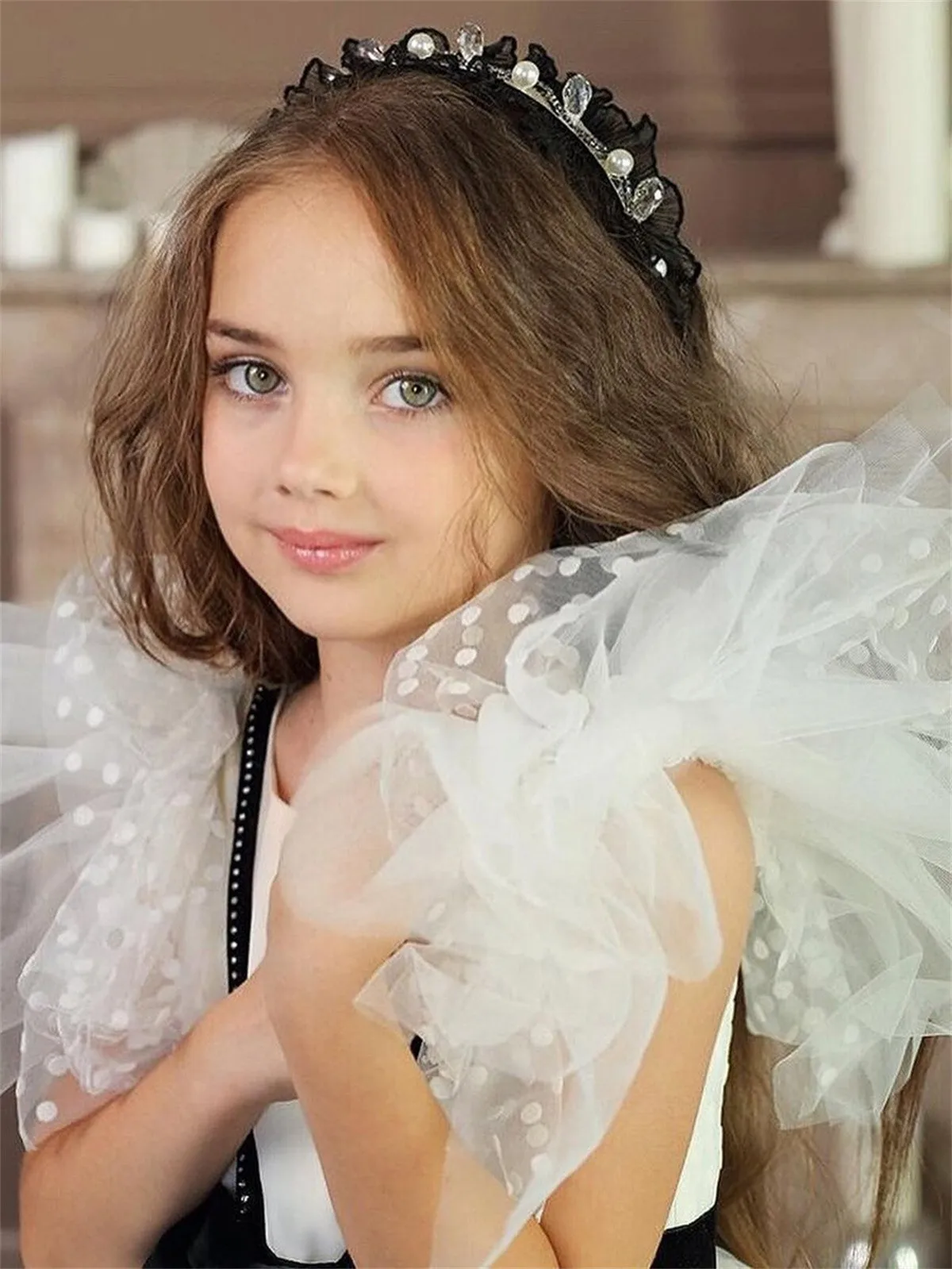 Vestido de niña de flores con lazo negro para boda, tul esponjoso hasta el suelo, vestidos elegantes para fiesta de cumpleaños eucarísticos para niños