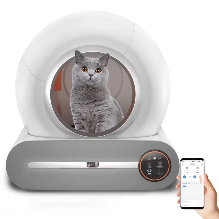 

2024 Fully Automatic . box self cleaning ABS Plastic Cat Toilet App Smart Cat . Box for indoor cats