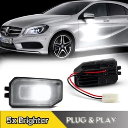 2Pcs LED Under Side Mirror Lights Puddle Lamps For Mercedes Benz W205 C300 W213 W222 W177 C217 X247 X253 C257 C190 GLC300 GLS450