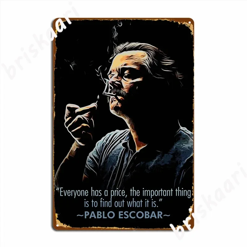 Pablo Escobar Poster Metal Plaque Club Painting Décor Kitchen Personalized Tin Sign Posters