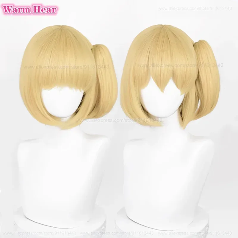 

NewYachi Hitoka Synthetic Wig Anime Cos!! Short 30cm Warm Golden Ponytail Cosplay Wig Heat Resistant Hair Halloween Wigs + Wig C