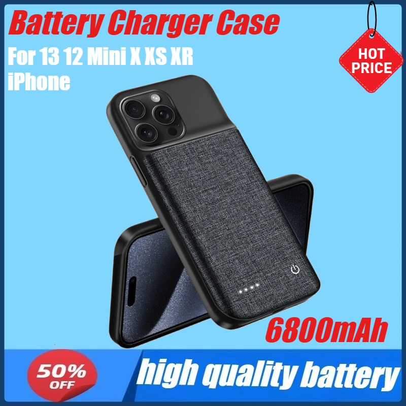 

6800mAh Battery Charger Case for IPhone 15 14 Plus Power Bank Charger Case for 13 12 Mini X XS XR IPhone 15 14 13 12 11 Pro Max