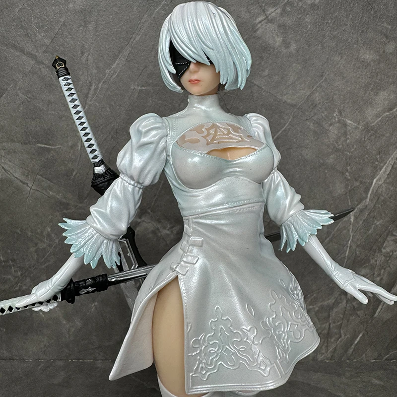 New In Nier Automata 2b Anime Girl Gk Figure Sculpture High Slit Battle Suit Collectible Statue Desktop Decoration Toys Gift view 3