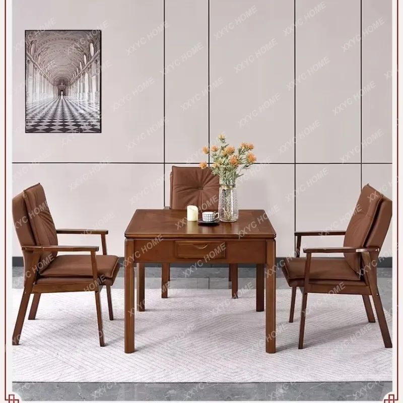 XXHigh-End Solid Wood Mahjong Machine Automatic New Mute Dining Table Dual-Use Roller Coaster Electric Rosewood Mahjong Table
