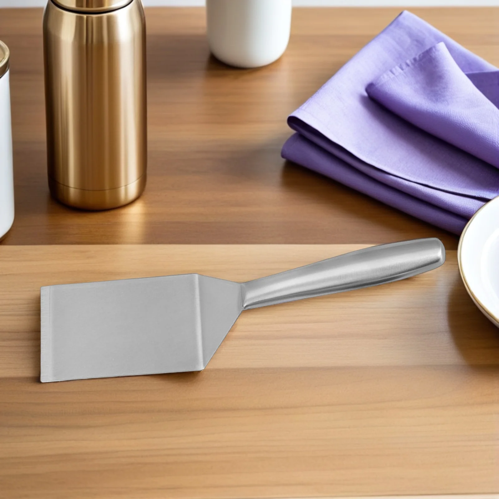 Immagine 5: Spatola per bistecche in acciaio inossidabile Testa curva Design cavo Filtro olio Friggere Strumento di cottura Gadget da cucina resistente al calore