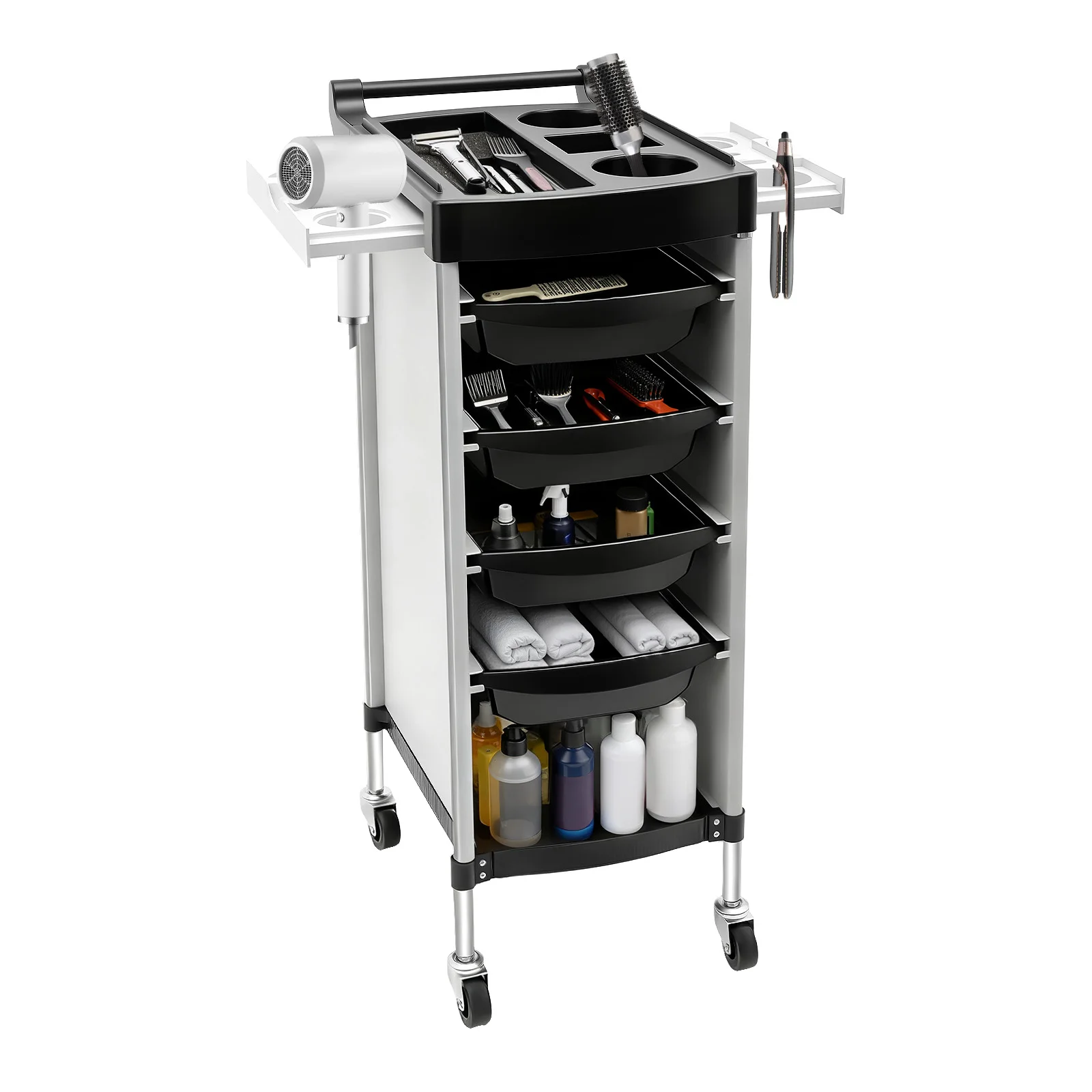 Salon Trolley Cart 6-Tier Salon Drawer Organizer Cart Flexible Beauty Salon Barbershop Rolling Cart