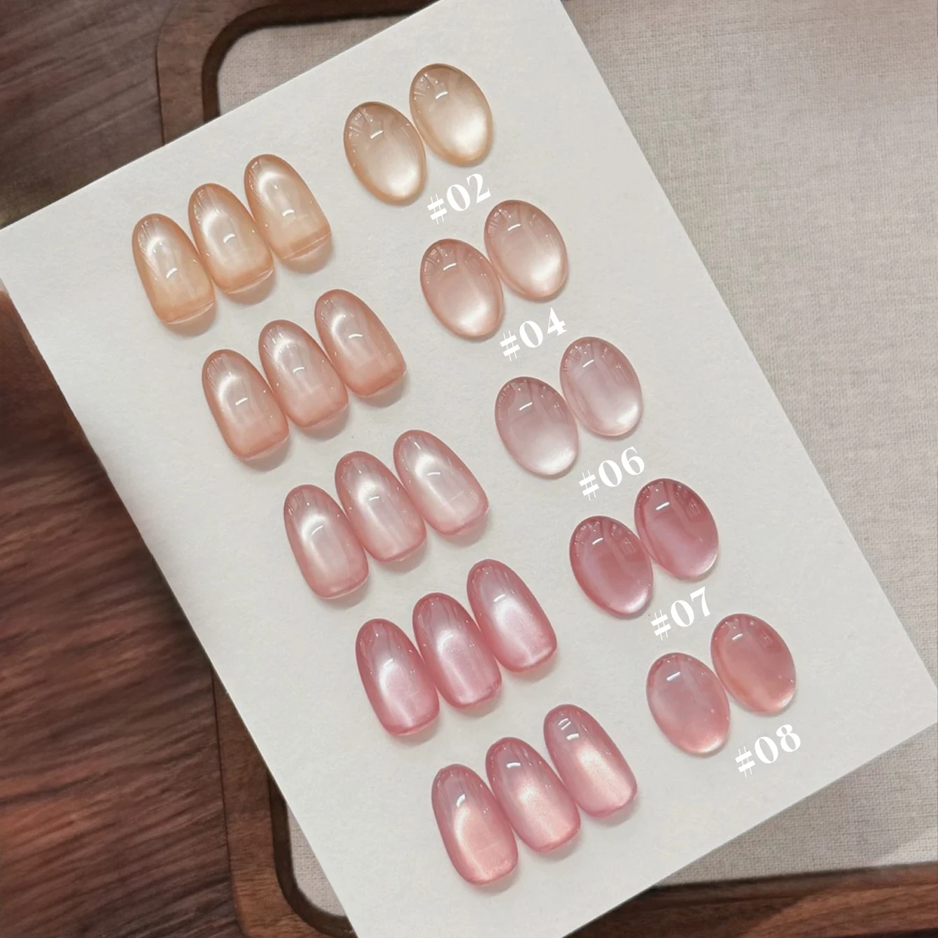 10ML Taohuawu Pink Series Cat Eye Gel Nail Polish Pink Glass Beads Cat Eye Nail Polish Cute Nails