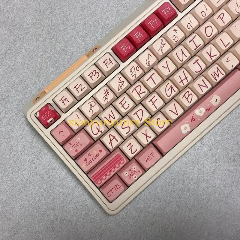 P9JB 126 Keys PBT Chocolate Bear Keycaps MDA Profile Keycap for Mechanical Keyboard