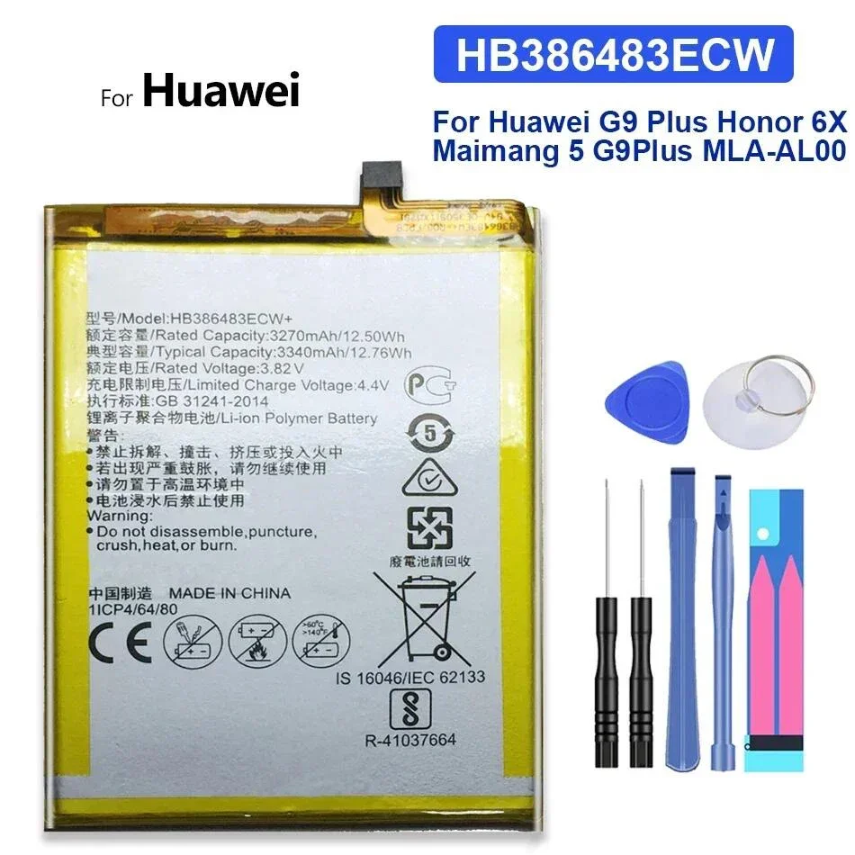 HB386483ECW+ Battery For Huawei Honor 6X / GR5 2017 BLL-L23 L21 L22 / Mate 9 lite BLN-L24 L22 L21 / G9 plus / Maimang 5