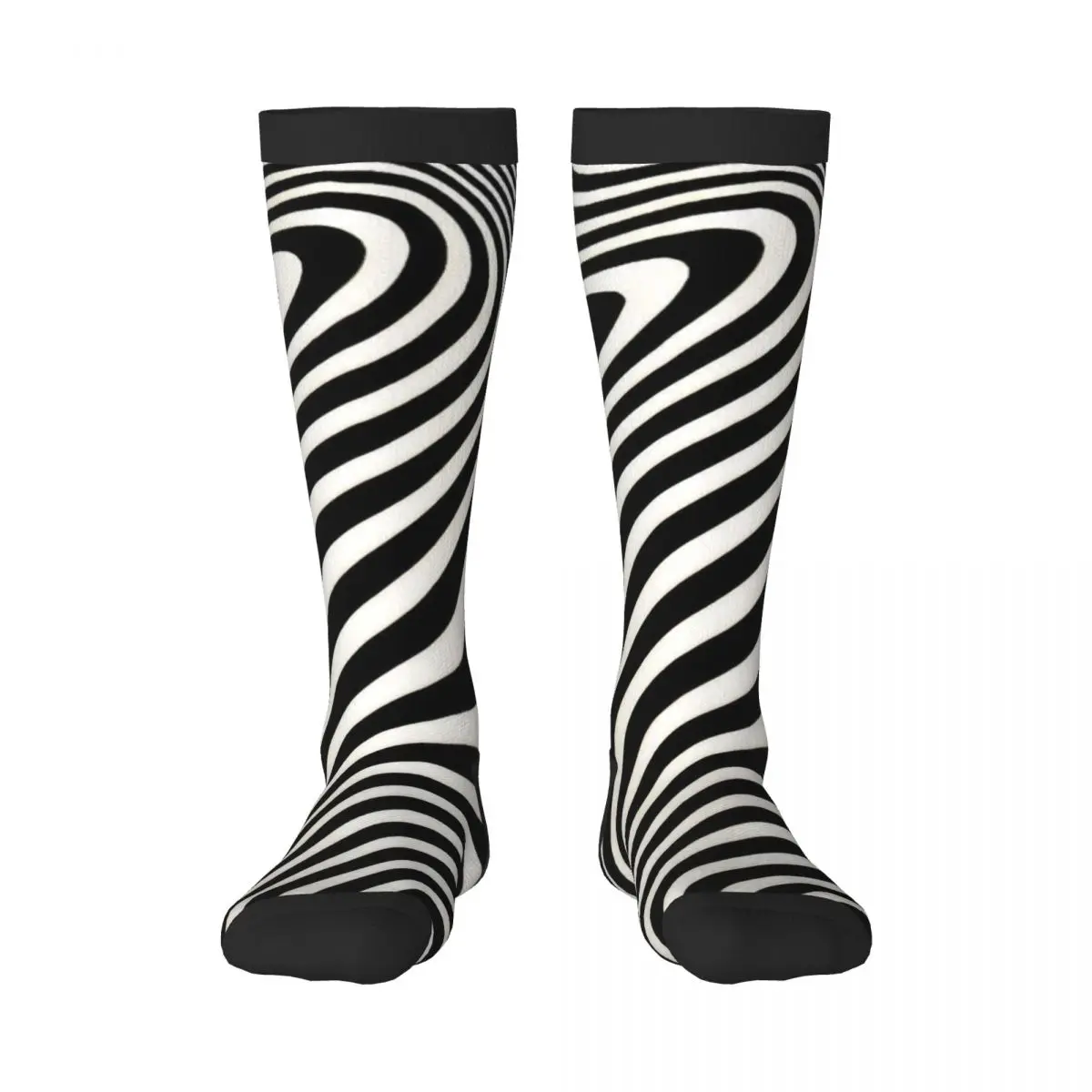 Over Knee Long Socks Abstract Texture With Wavy Stripes Thigh High Stockings Street Party Cosplay Hosiery