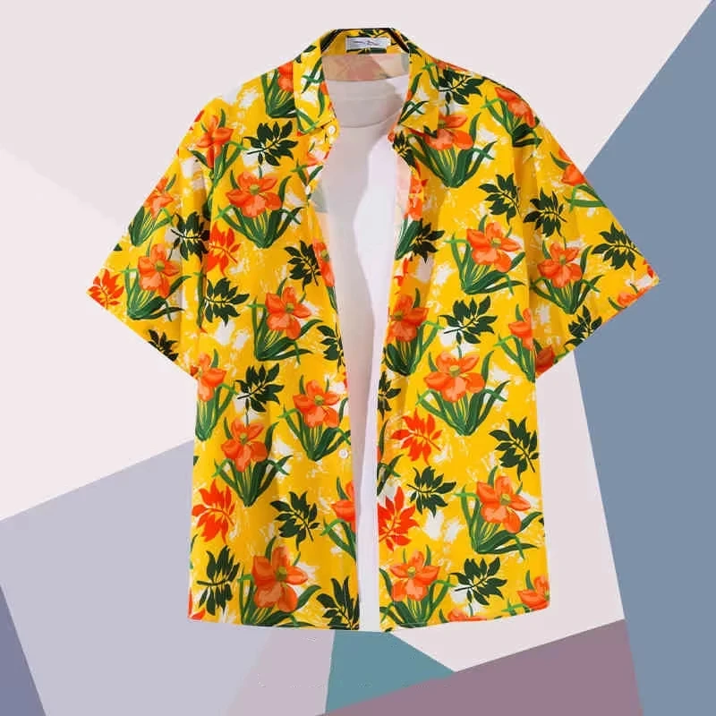 2026 Summer Tropical Floral Print Hawaiian Shirt Men Women Kids Family Matching Outfit Beach Vacation Short Sleeve Blouse tops