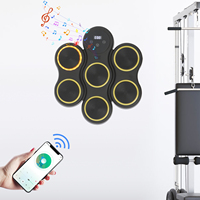 Black ABS PP Foam 6-Point Music Boxing Machine 9 Levels Speed Boxing Goal with Smart Bluetooth For Apartments Gyms Offices