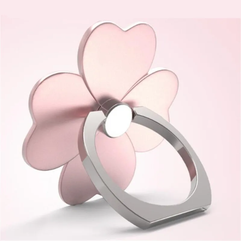 360 Degree Reuse Leaf Flower Finger Ring Smartphone Phone Stand Holder Mobile Phone Holder Stand For iPhone All Smart Phone