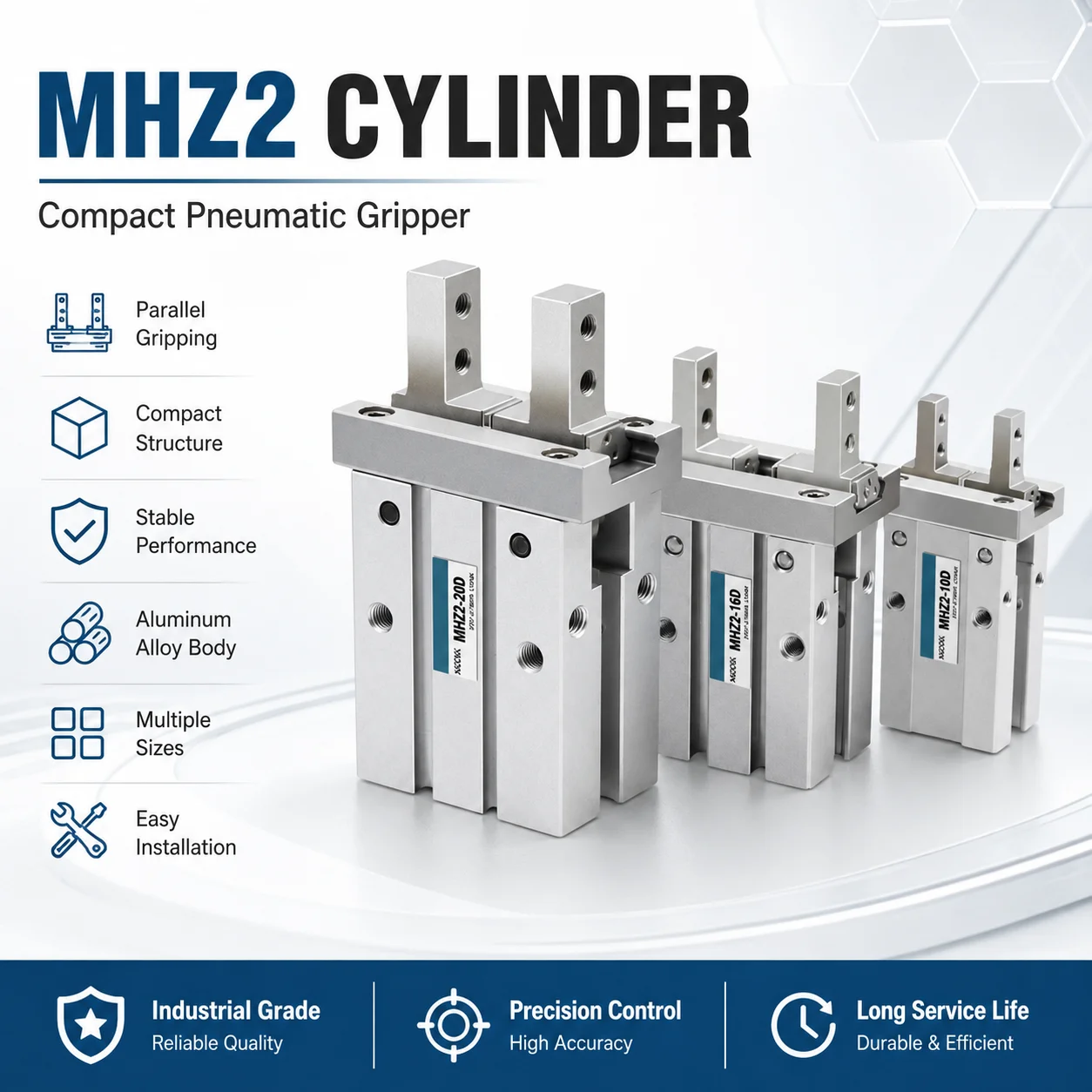 AFR Brand Air Pneumatic Parallel Gripper MHZ2-10D MHZ2-16D MHZ2-20D MHZ2-25D 32D 40D S C Aluminium Clamps Finger Cylinder