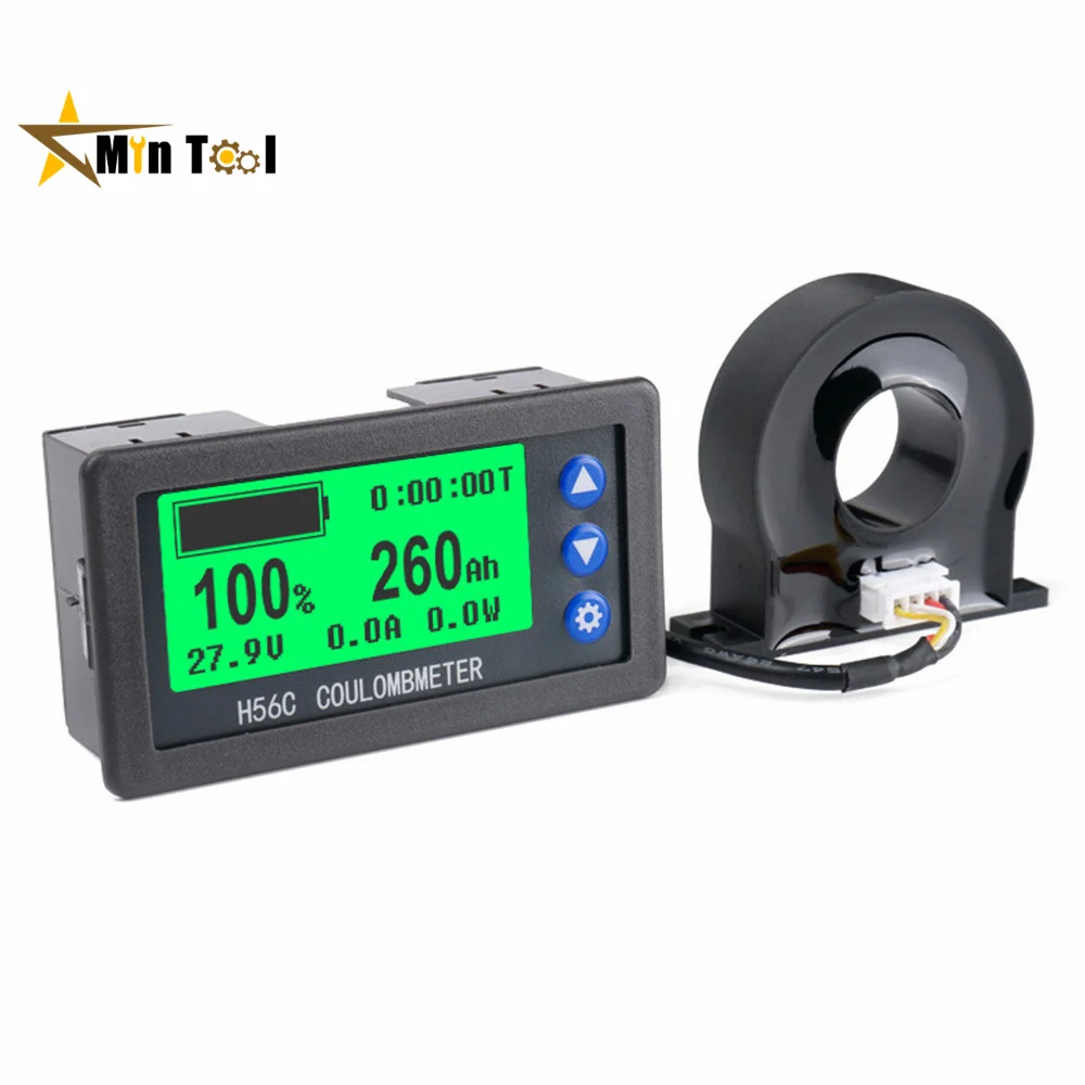 

H56CH Digital Hall Coulomb Meter Counting Battery Monitor LCD Display Battery Tester Isolation Measure Voltage Current Meter