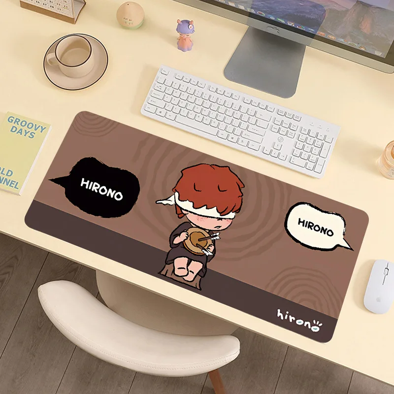 Hirono Mouse Pad Anime Peripheral Hipper Large Computer Desk Pad Gaming  Anti Slip Lock Edge Thickened Netcafe Esports Desk Gift