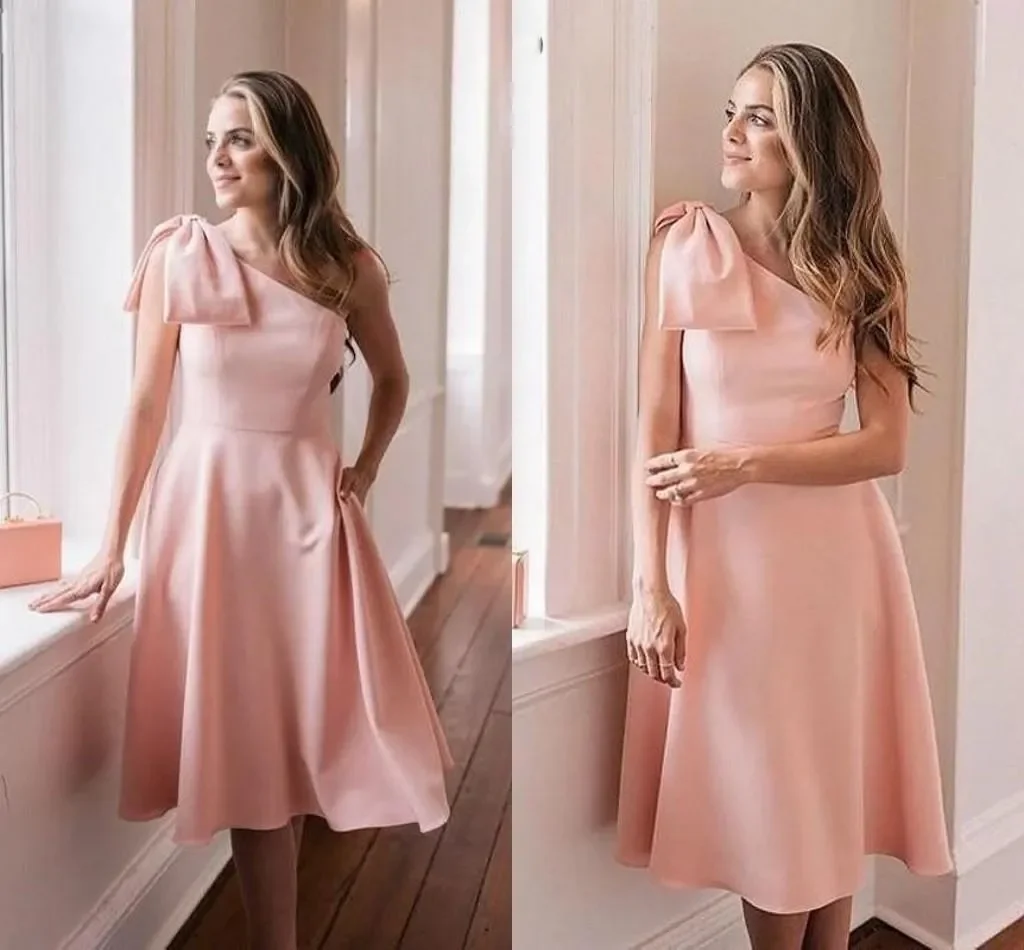 Robe de Rhcourte A-Line à une épaule, robe de soirée sexy, une épaule, nœud au genou, longueur personnalisée, grande taille, ORY, occasion formelle, mode