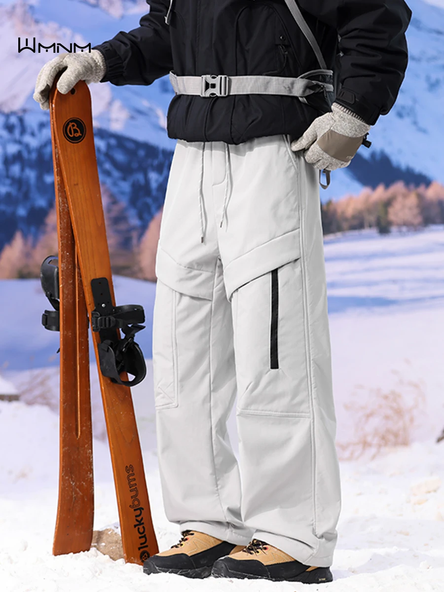 

Outdoor Men's Fce Lined Thi Ski Pants Windproof Waterproof Soft ell Casual Trousers for Winter Cold Resistance Workwear