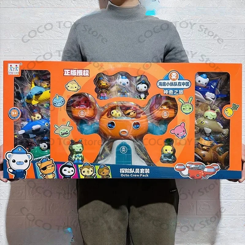 Octonautas figura de Anime Barnacles Kwazi Peso Dashi estatuilla de acción juguetes de iluminación para niños escudo lindo Abs modelo muñeca regalo para niños