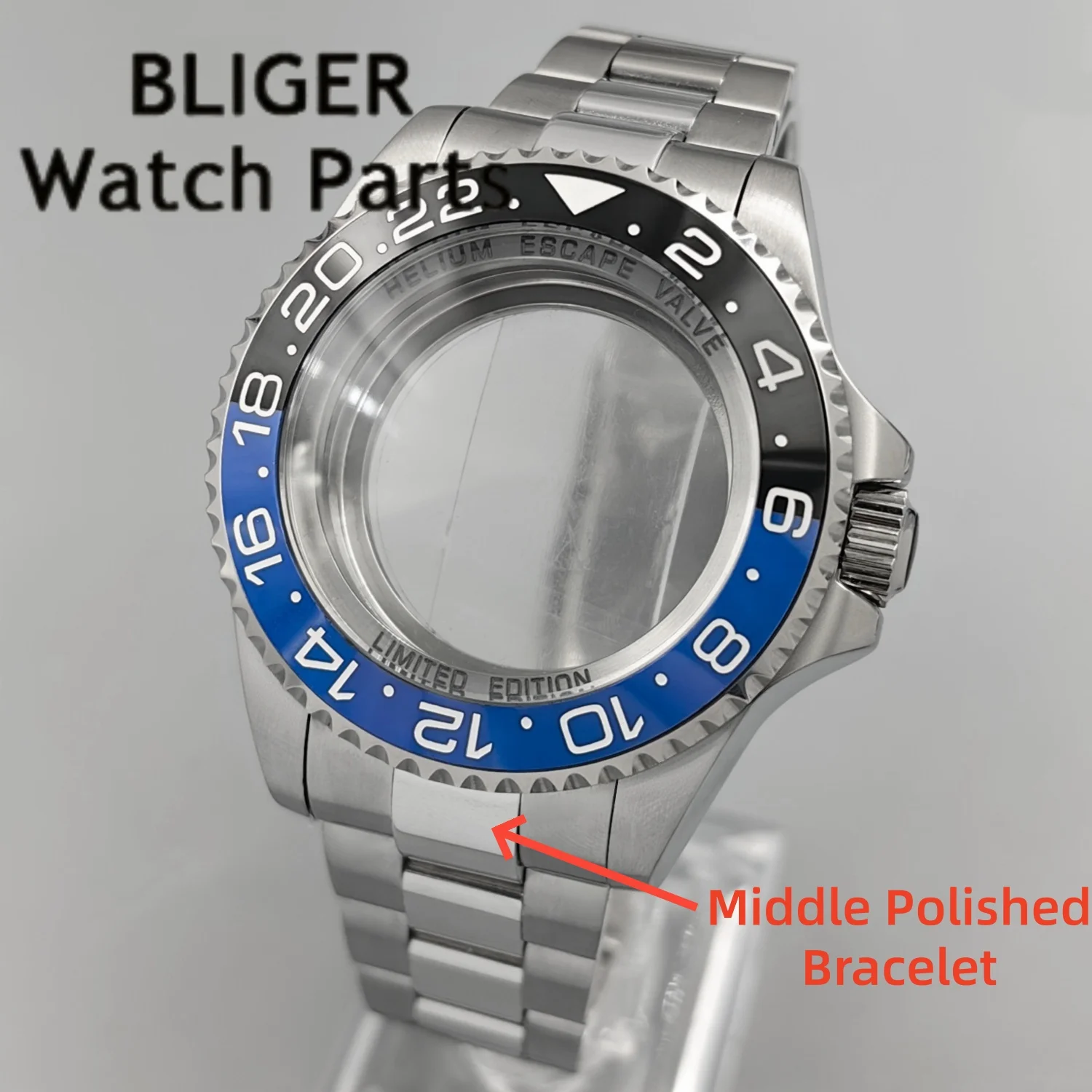 43mm For Deep SEA Steel Diver Watch Case Sapphire Crystal Fit NH35 NH36 ETA2824 PT5000 Miyota8215 DG3804 Movement Rotating Bezel