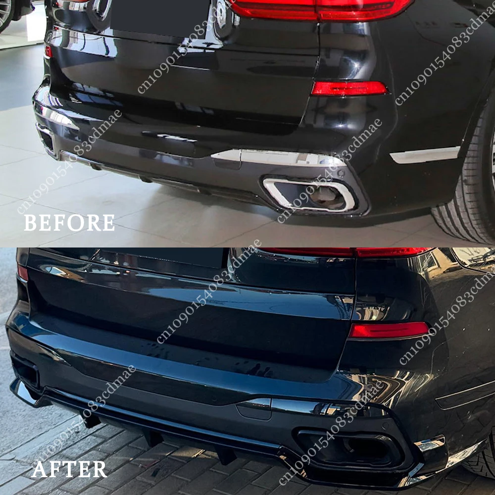 Car Rear Bumper Splitter Lip For BMW X7 G07 40i 40d M50i M Sport LCI 2019-2024 Corner Guard Side Diffuser Spoiler Body Kit Parts