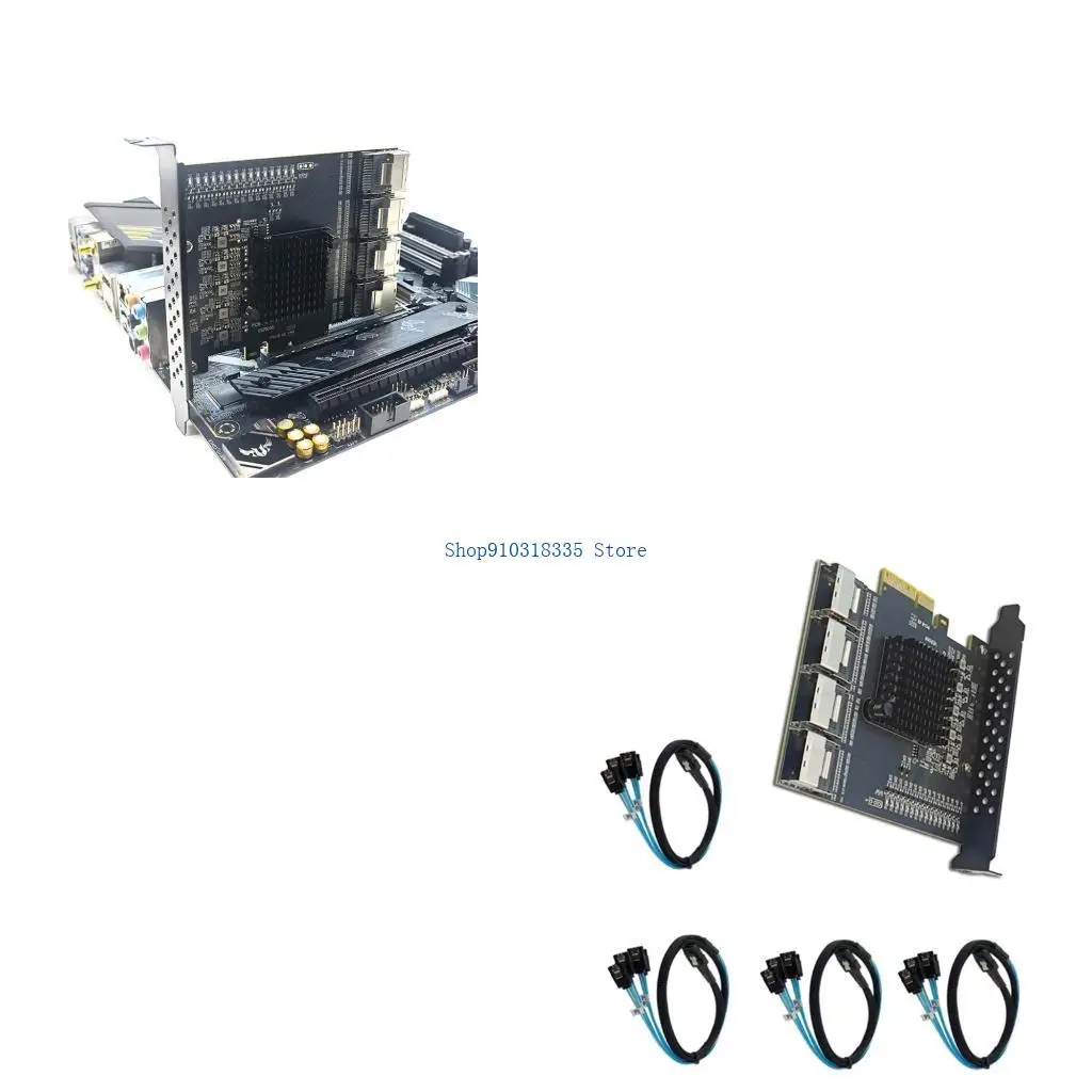  USB3.0 PCIExpress Gen2 Adapter Card 4 Port Fast 5Gbps Data Transfer SATAs Powereds