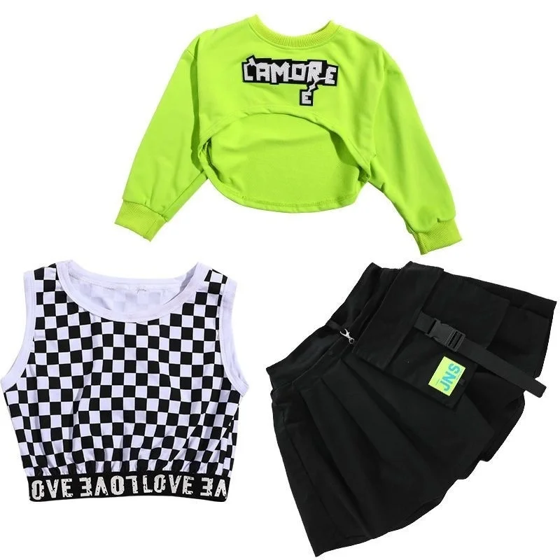 

Children's street dance clothing, girls' jazz sets, hip-hop trendy runway show,