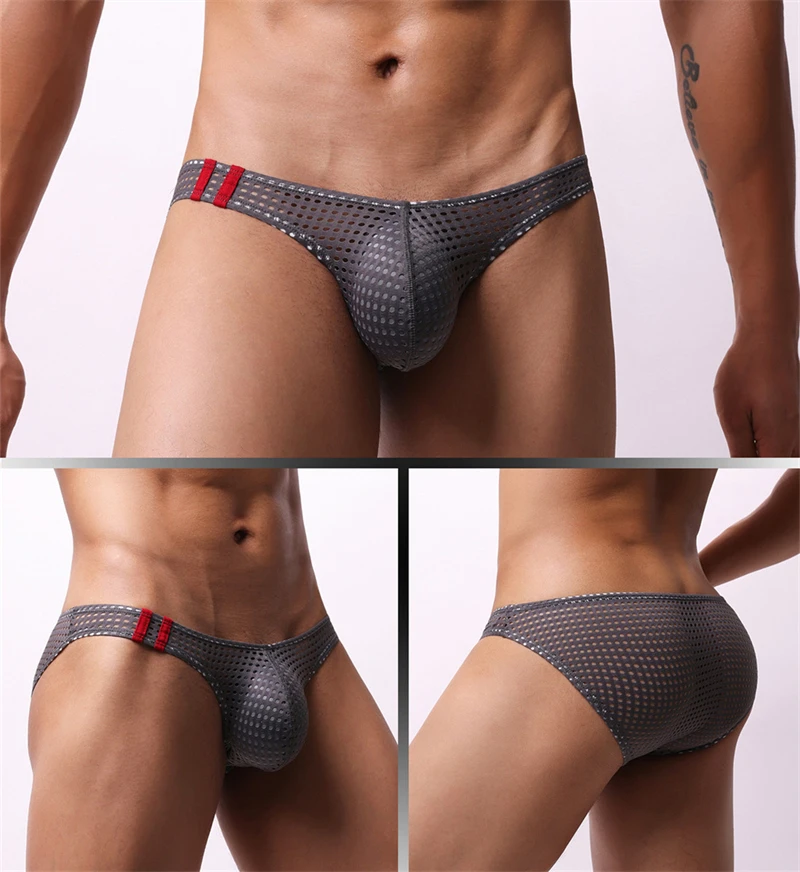 Men underwear U raised breathable mesh mesh sexy cuecas GAY fashion low-rise Men\'s panties briefs ropa interior sexi para hombre