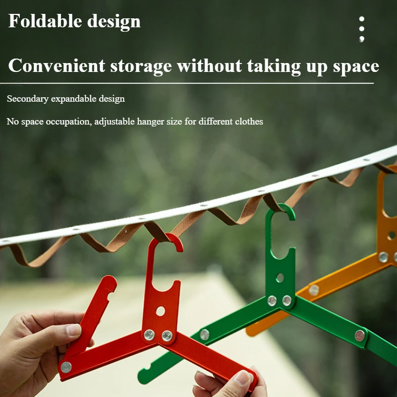 Outdoor camping clothes hanger made of aluminum alloy is suitable for travel lightweight portable durable and rust proof