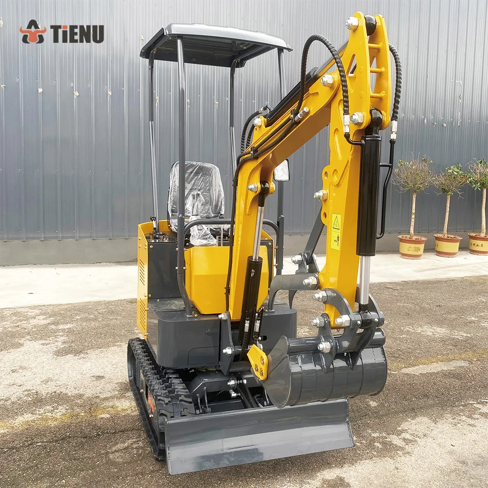 Discount Factory Mini Diesel Hydraulic Digger 1.2 Ton 1Ton Crawler Excavator With High Effiency Engine