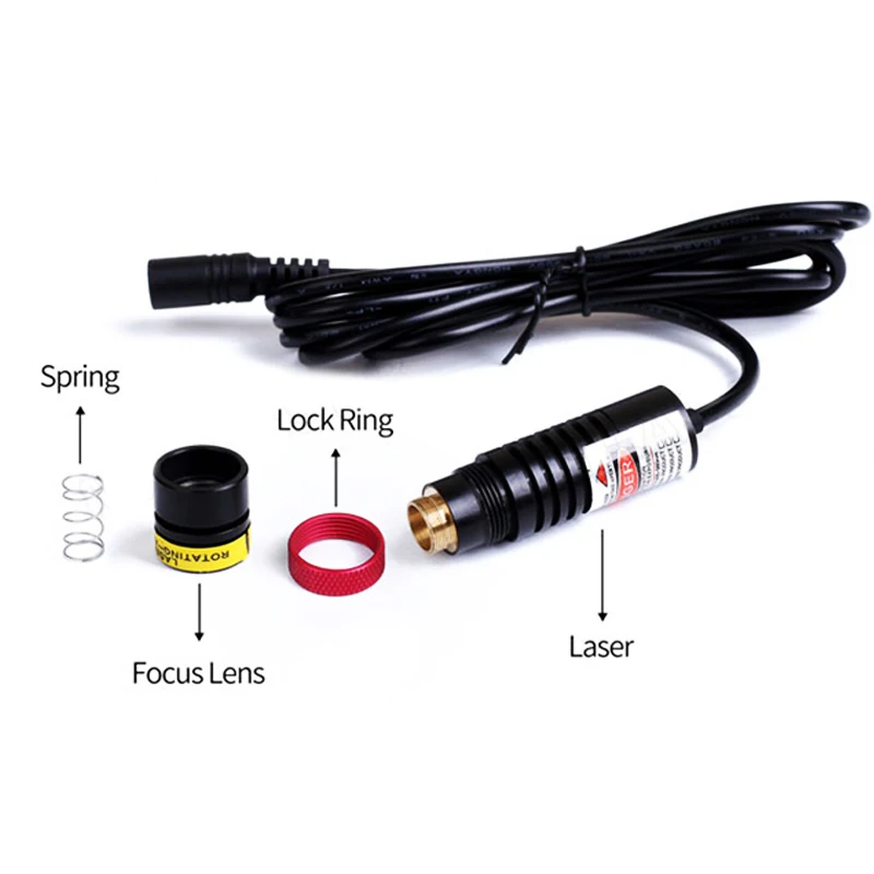 Focusable for Wood Cutting Positioning D18x65mm 635nm Red DOE 11 Lines Laser Module