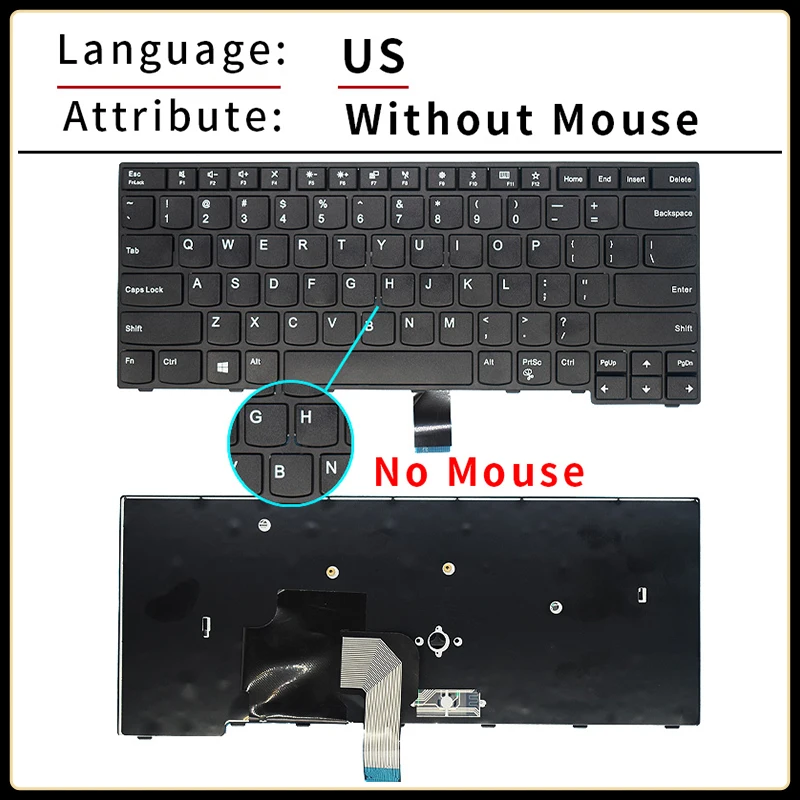 US/rosyjska klawiatura laptopa dla Lenovo Thinkpad E470 E470C E475 01 ax080 01 ax040 01 ax000 SN20K93235 zamiennik