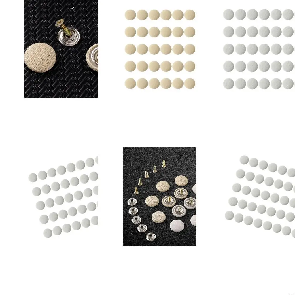 Car Ceiling Repair Buttons 40 Piece Metal Roof Liner Pin Set with Direct Install Design for Fabric Reattach Work X37F