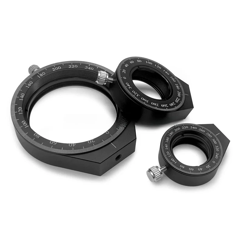 Graduated Scale Manual Rotating Optical Element Frame Embedded Rotating Mount Polarizer & Wave Plate Lens Fixing Holder