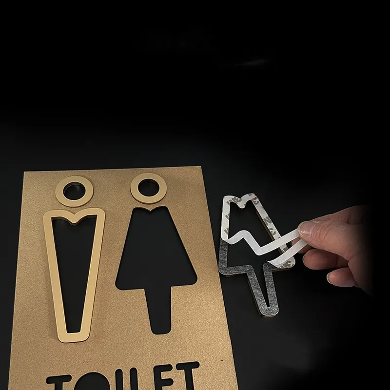 Toilet Signs Acrylic Reminder Sign Restroom Logo Signage Bathroom Door Plates Reminder Indicator Plaque Orientation Sign