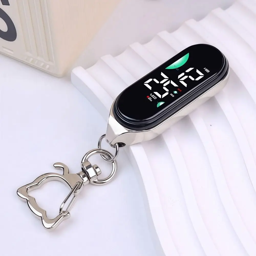 LED Electronic Hanging Watch Portable Digital Display Pocket Watch Carabiner Waterproof Luminous Pocket Watch Kids Adults