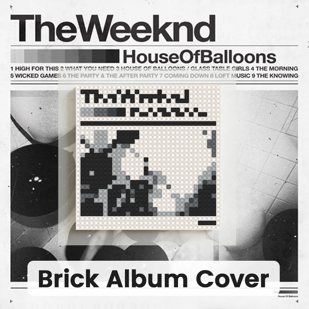 

T-The Weeknd Album Cover Poster MOC Building Blocks Brick Pixel Mosaic Art Album Wall Decor
