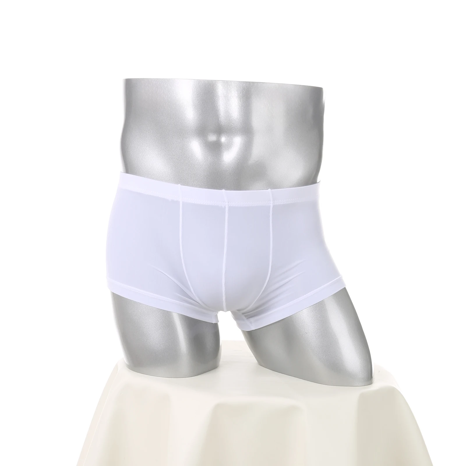Sexy Men Underwear Ice Silk Mini Boxers Shorts Transparent Ultra Thin Panties Man See Through Underpants Homme Cuecas
