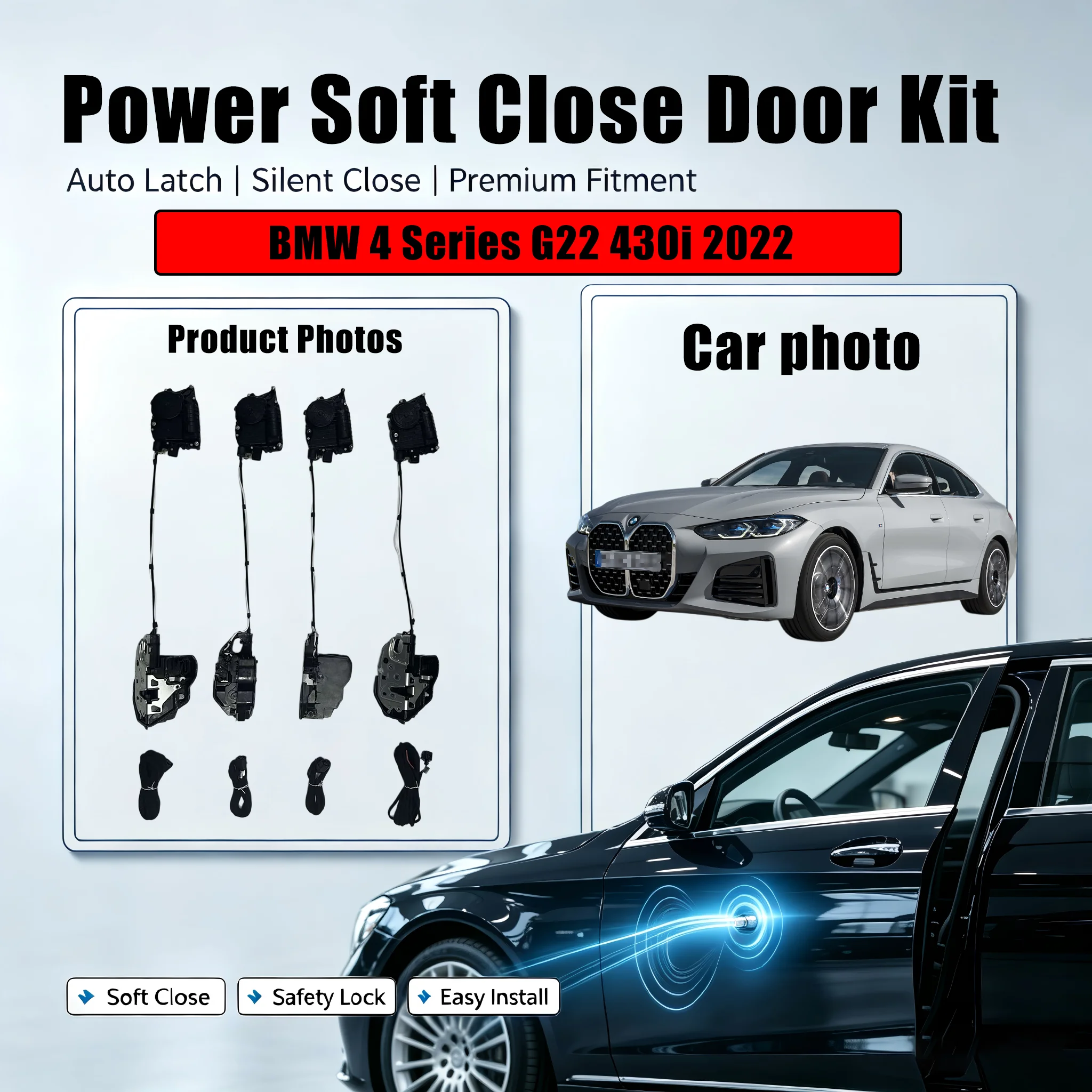 Xcar for BMW 4 Series G22 430i 2022 Car OEM Automatic Soft Close Door Electric Suction Kit Auto Power Closing