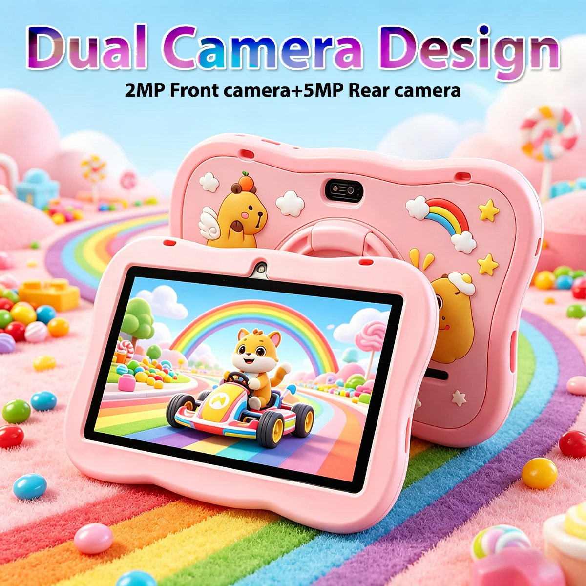 2026 New 7 Inch Cartoon Pattern Kids' tablets Octa Core 4GB RAM 64GB ROM 5G WiFi Learning Education Games Tablet Children's Gift