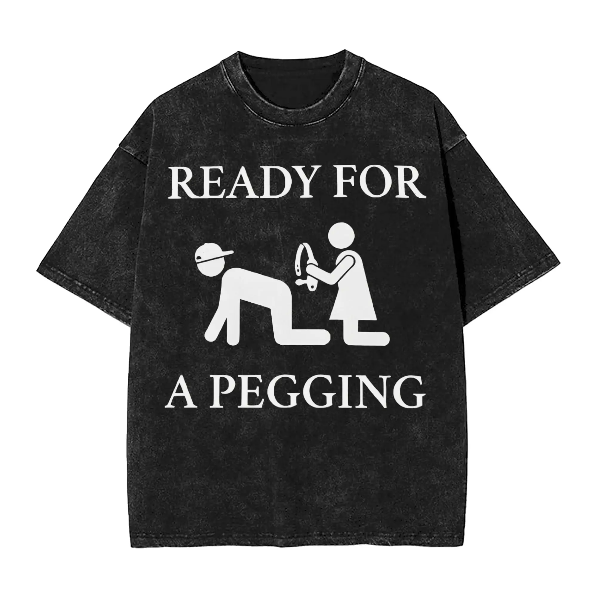 Harajuku Washed Shirts Begging For A Pegging - Sarcastic Humour Merch Fashion T Shirt Oversize  Streetwear Short Sleeve